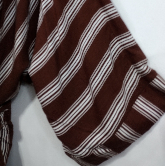 NWT City Chic Stripped Casablanca Dress Women's XL Brown White Boho Retro 90s - Picture 4 of 14